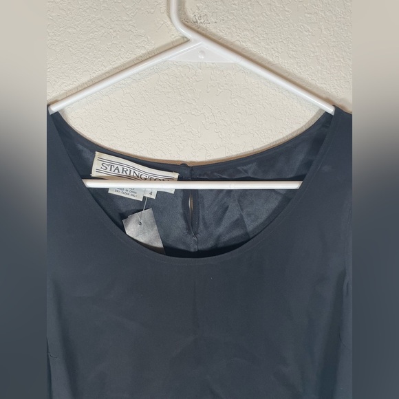 Starington black sleeveless silk women’s top size 4 - Picture 4 of 7